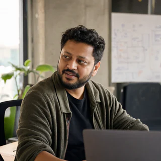 AI-generated representative portrait for an anonymized customer